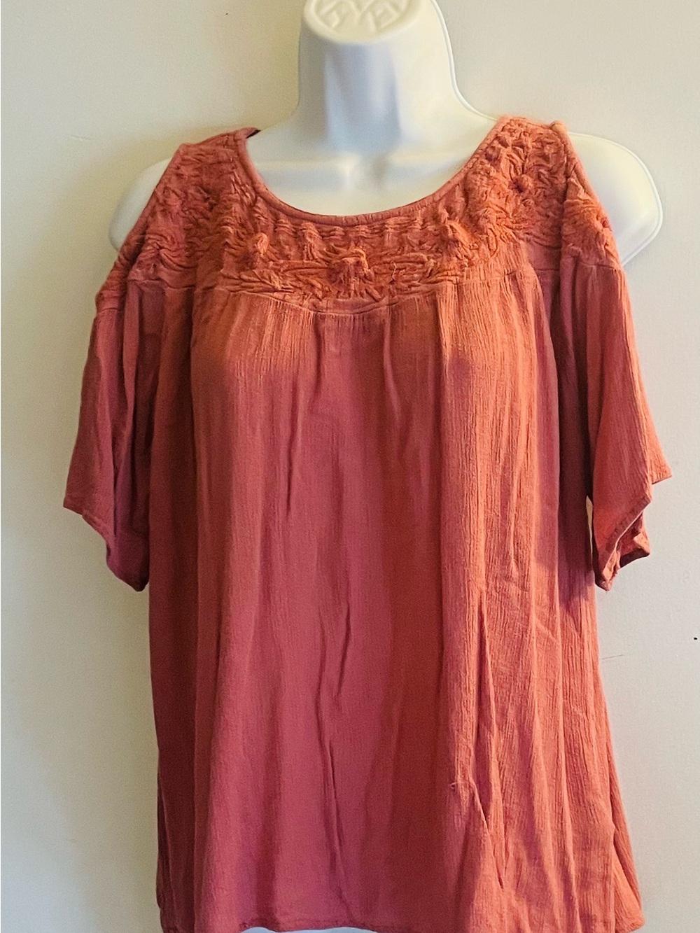 Earl Jeans Cold-Shoulder Embroidered Tunic